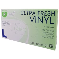 Vinyl Gloves - Large - Low Powder - Clear (LS)